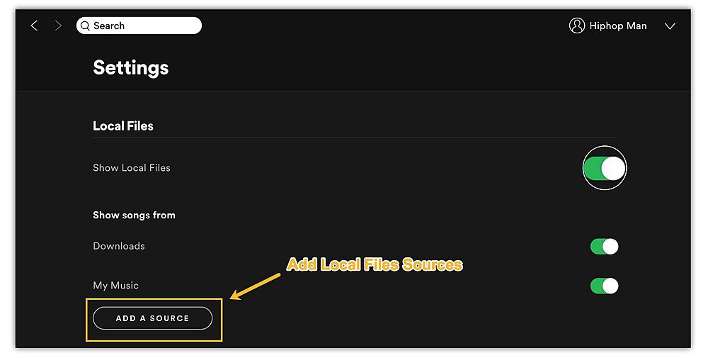 Spotify Show Local Files