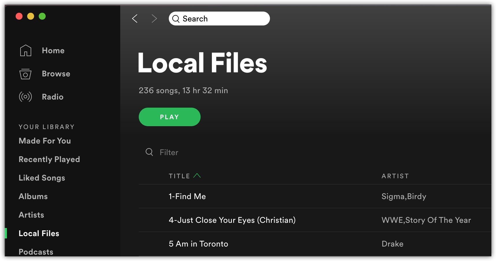 Spotify Local Files
