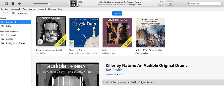 Added Audible AAX Audiobook to iTunes