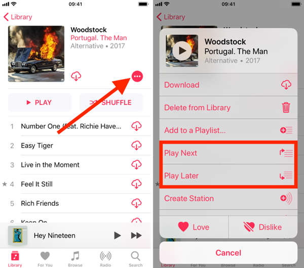 Apple Music Add Song to Play Next Queue