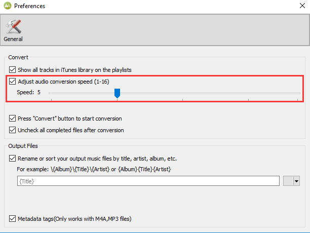 Adjust Conversion Speed