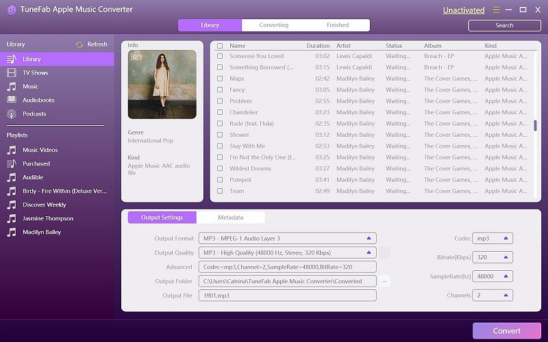 Tunefab Apple Music Converter interfaz principal
