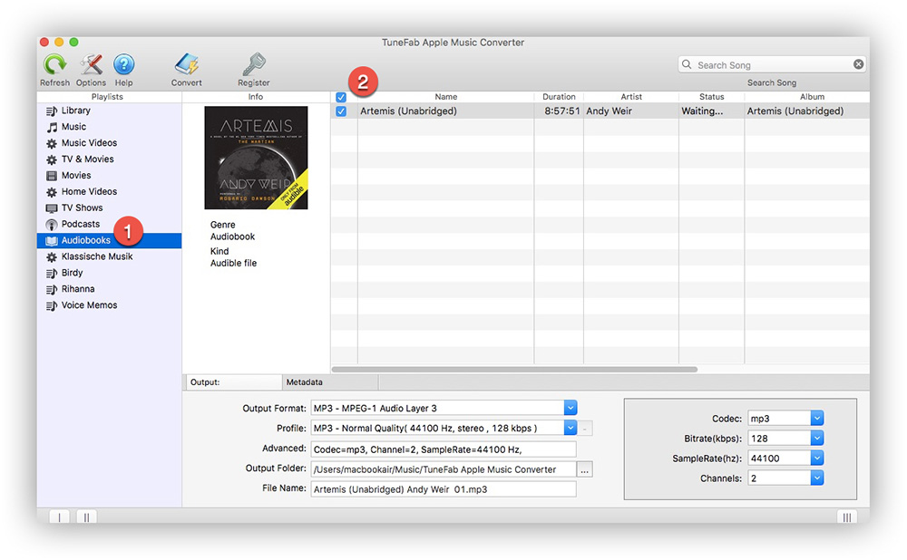 Seleccione iTunes AUDUMXB Audiobooks