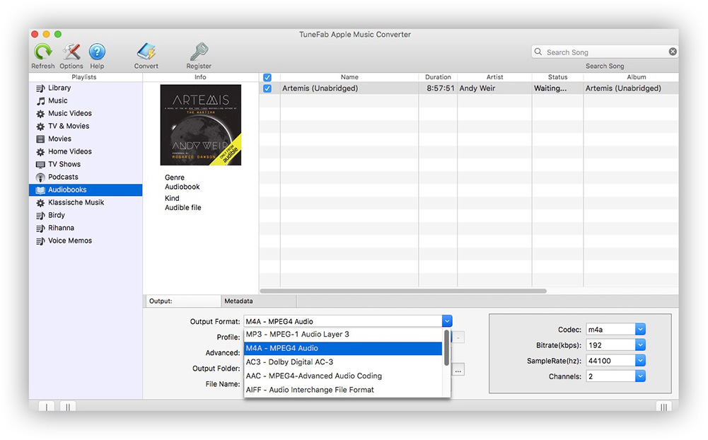 how to convert an audio book from audible on mac