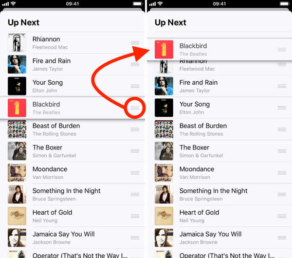 Apple Music Rearrange Songs up Next Queue