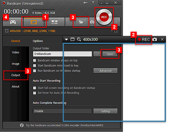 Bandicam Screen Recorder Steps