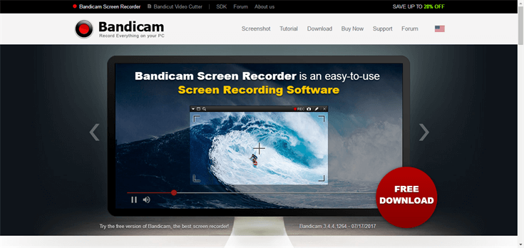Interface of Bandicam Screen Recorder