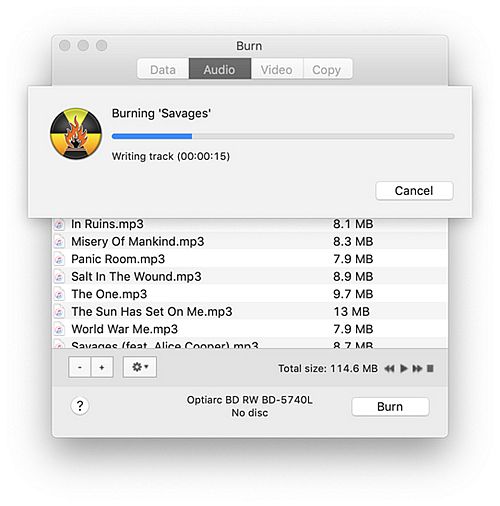 how to burn cds on mac