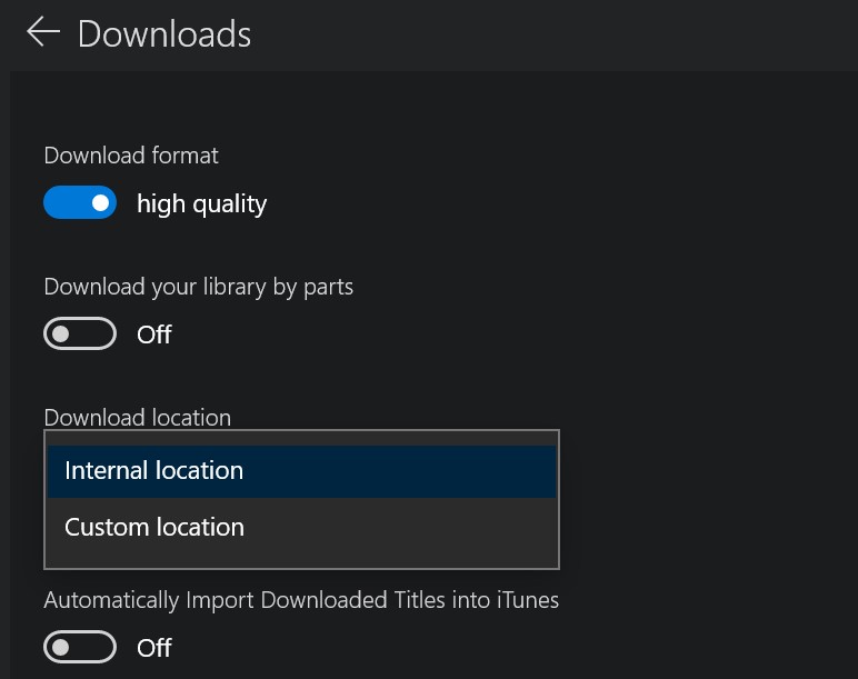 how to change itunes download location