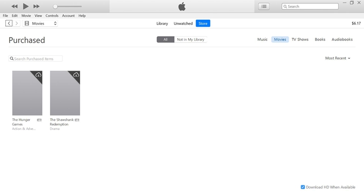 Check iTunes Purchased Movies