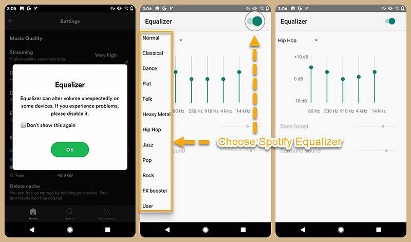 Choose Spotify Equalizer on Android