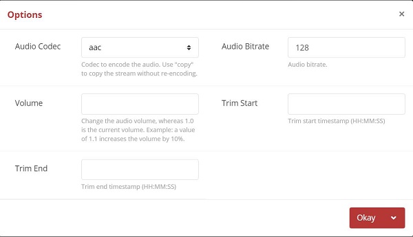 CloudConvert Options