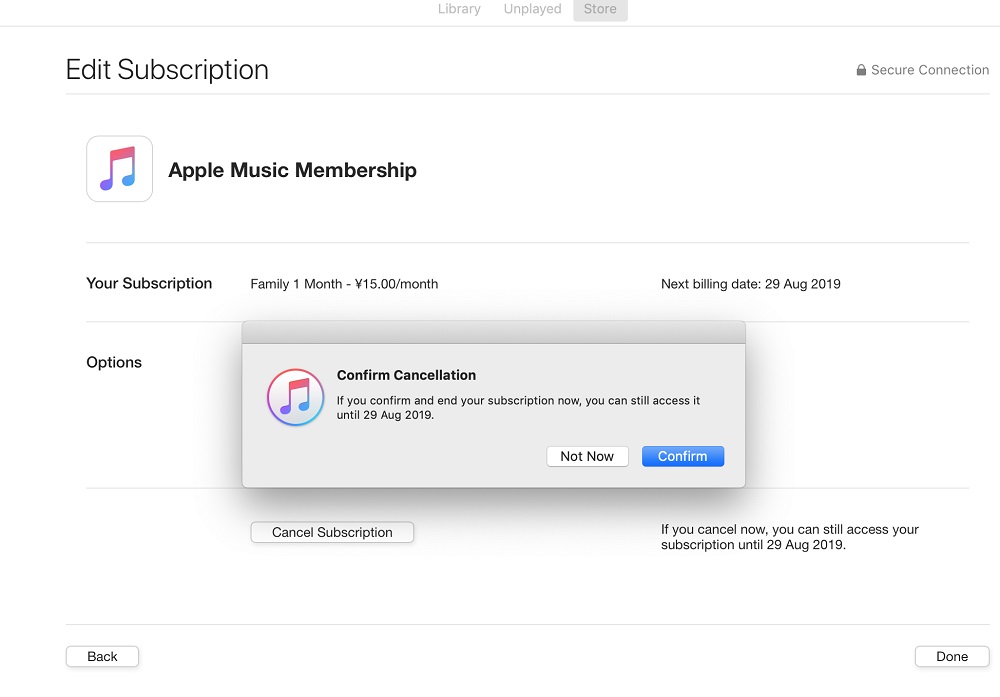 Cancelar la suscripción a Apple Muisc