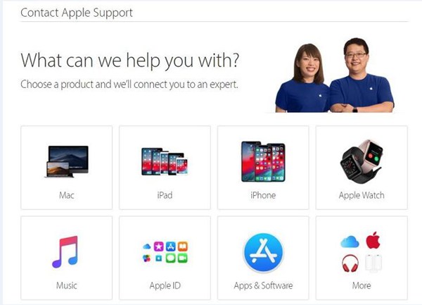 Связаться со службой поддержки Apple