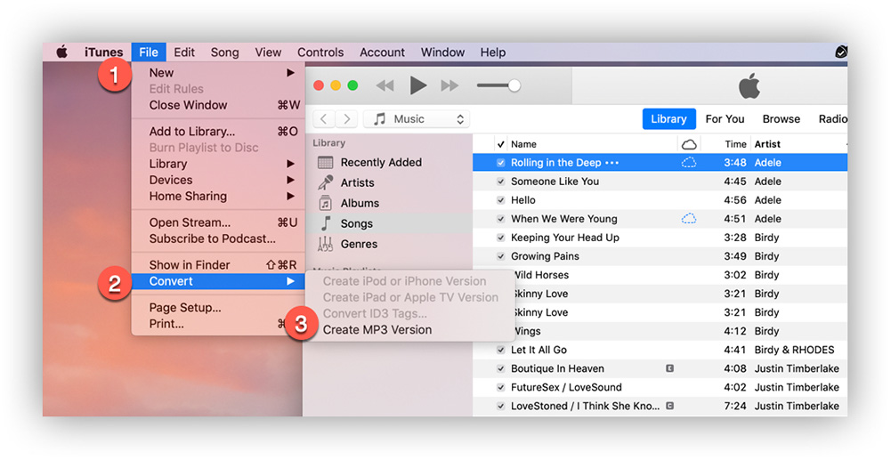 Create MP3 Version in iTunes