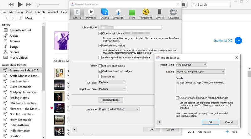 Convertir canciones a MP3 con iTunes