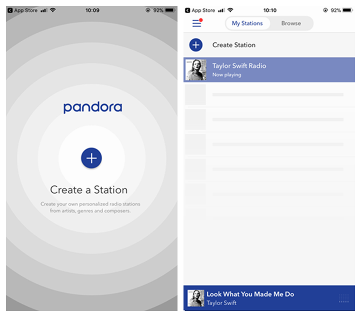 Create Stations in Pandora Radio