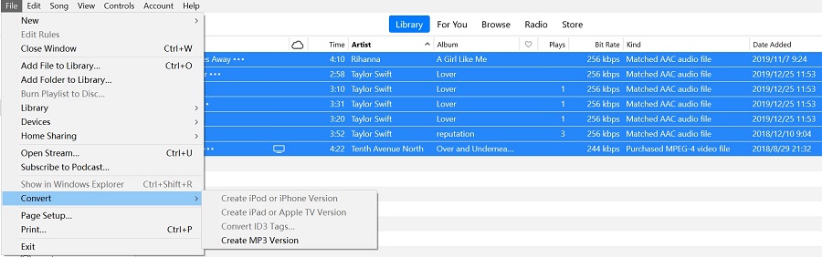 Converti M4P in MP3 tramite iTunes Match