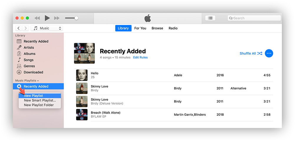 Create Playlists in iTunes