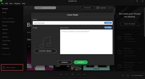 Create New Spotify Playlist on PC