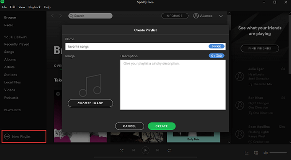 Create New Spotify Playlist