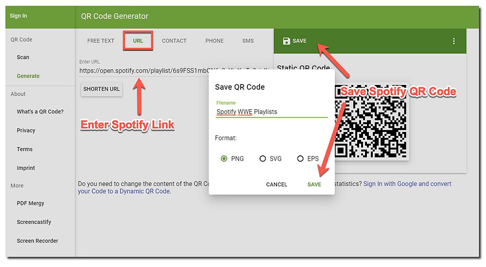 Создать Spotify QR-код