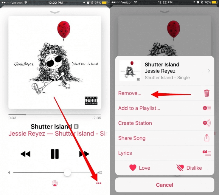Eliminar Apple Music Library iPhone Eliminar