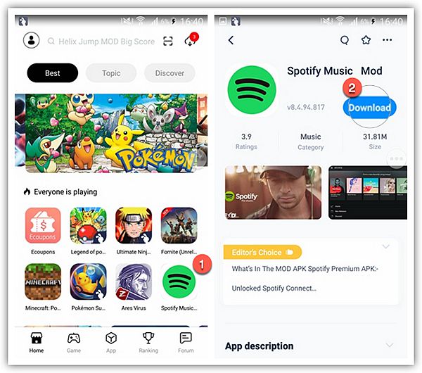 Download Spotify Mod Premium APK from TutuApp