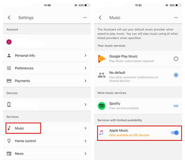 Enable Apple Music on Google Assistant