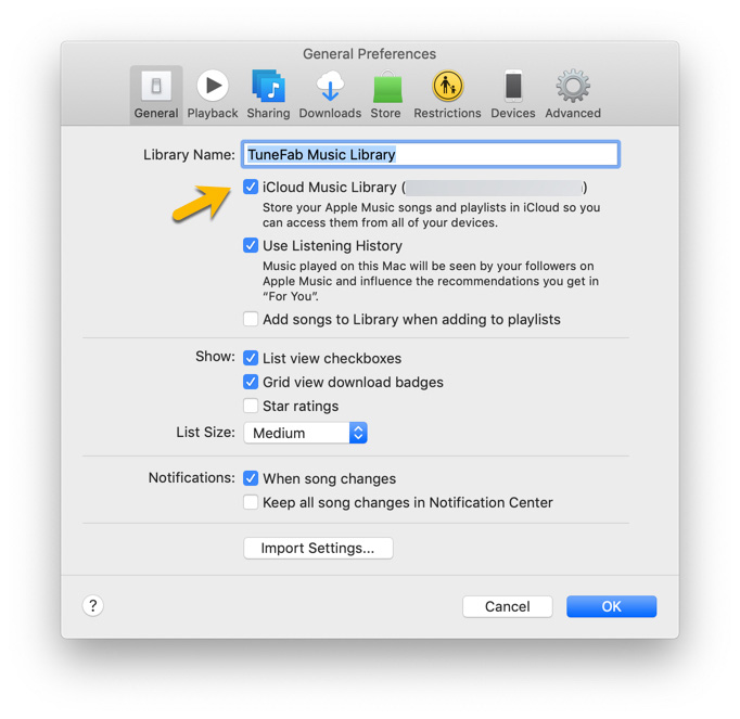 Enable iCloud Music Library on Mac