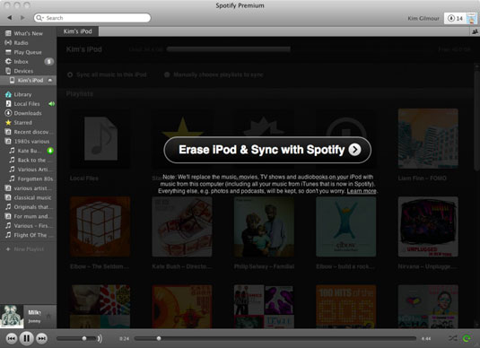 Erase iPod and Sync with Spotify