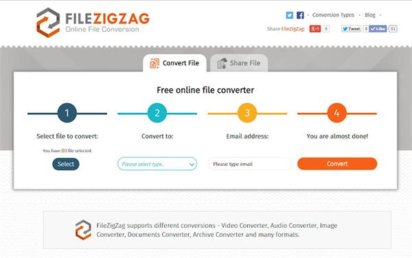 FileZigZag Freeware Online Converter