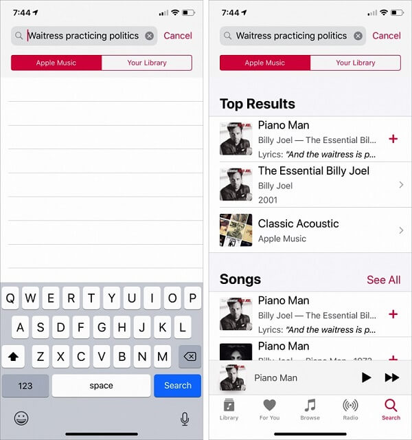 Find Songs by Lyrics in Apple Music