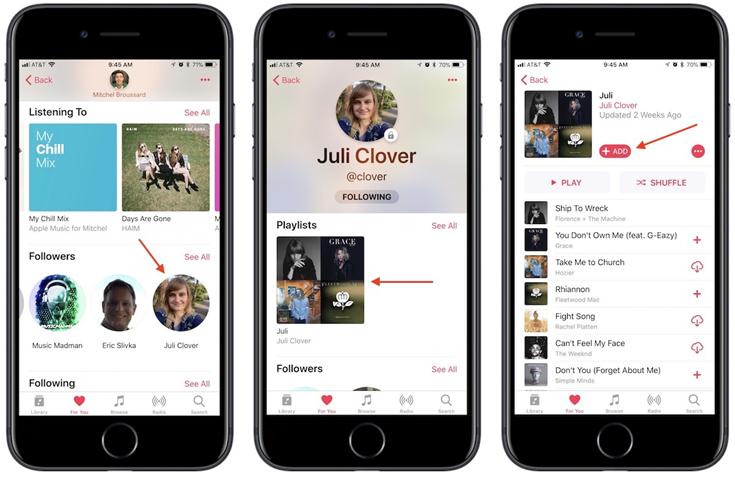 Finding Friends Playlists in Apple Music