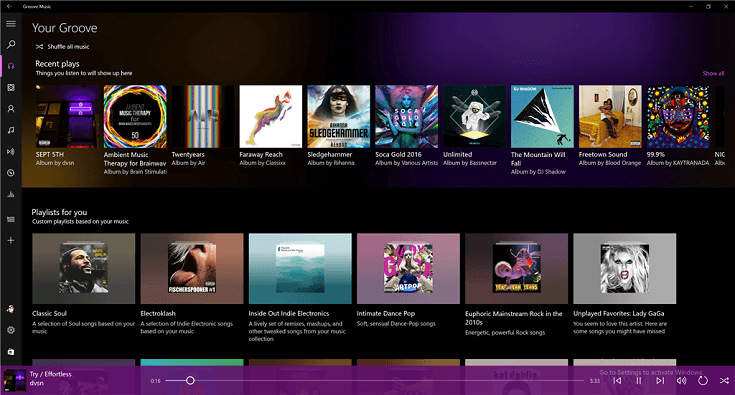 Groove Music Screenshot