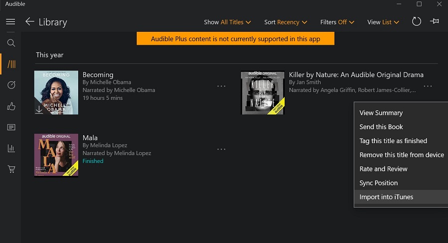 Import Audible AAX to iTunes