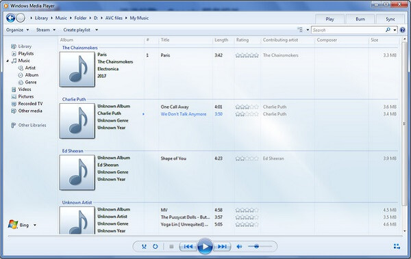 Import to Windows Media Player