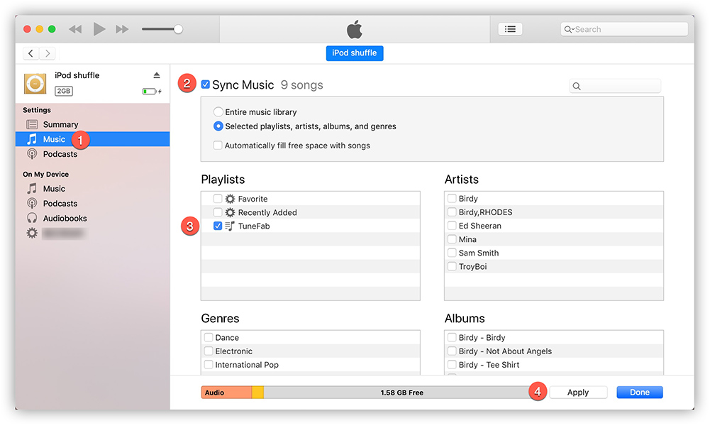 Sincronizza Apple Music con iPod con iTunes