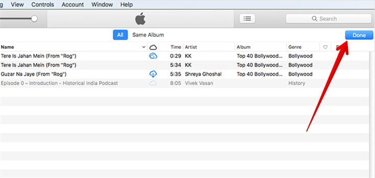 iTunes Finish Duplication Song Delete Process