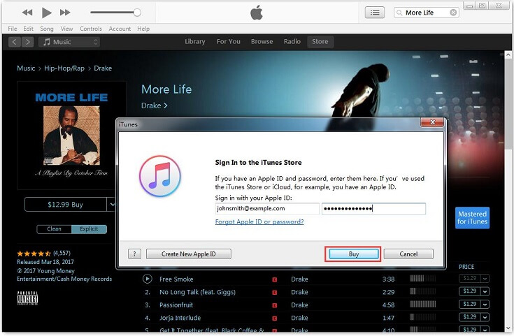 Sign into iTunes Store