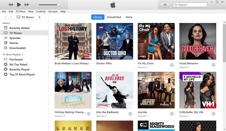 iTunes TV Shows Stored Place