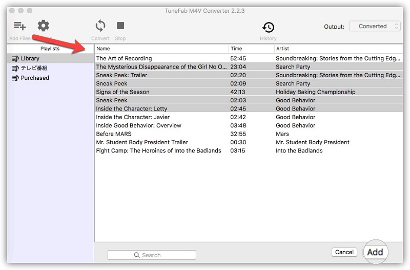 Add M4V Fires to TuneFab M4V Converter