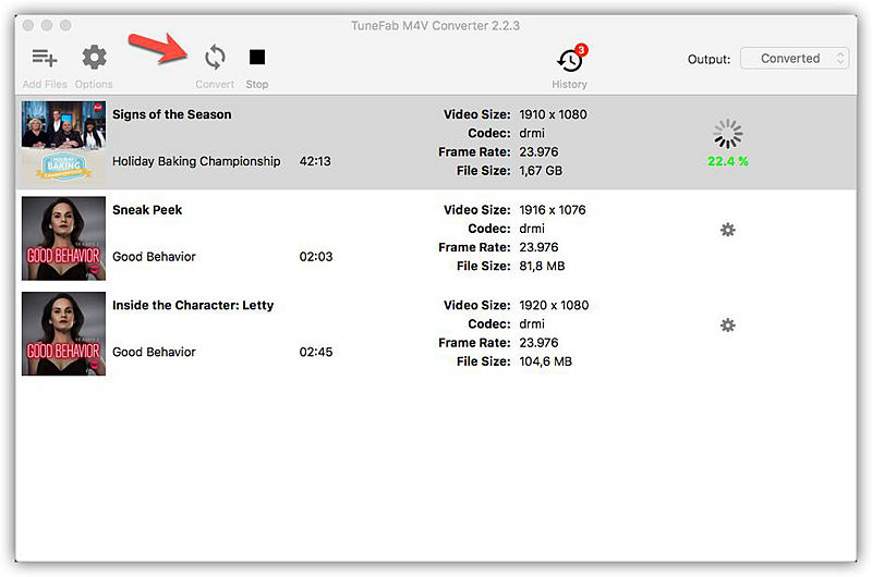 tuneskit m4v converter not working