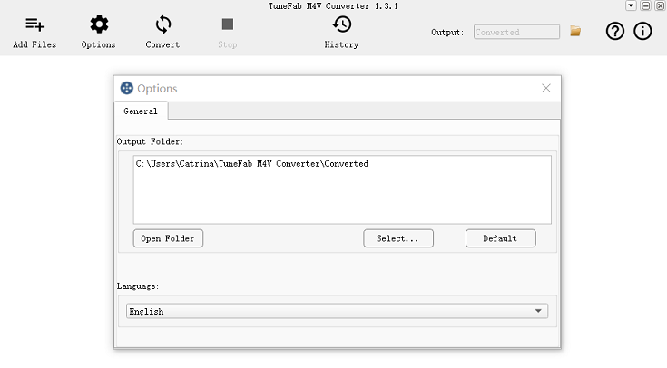 Choose M4V to MP4 Output Folder