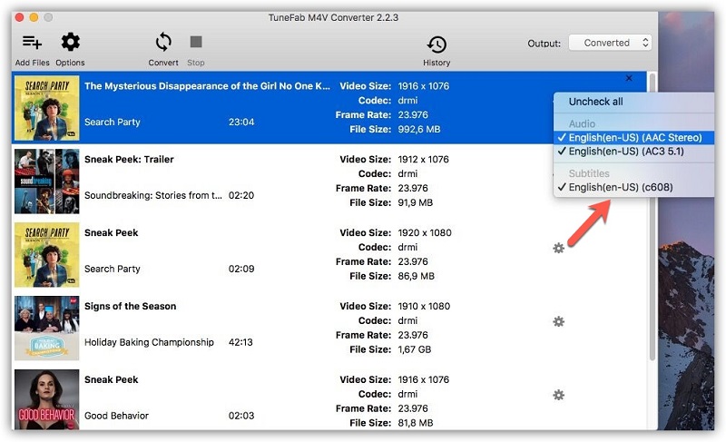 Select Movie Track and Subtitles