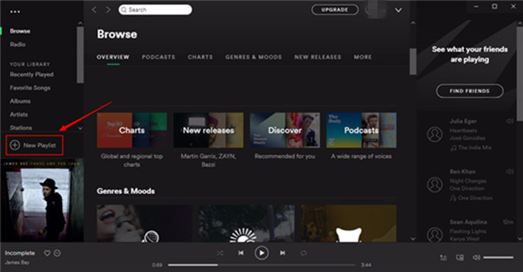 Main Interface of Spotify
