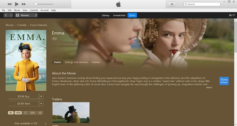 电影信息页面iTunes