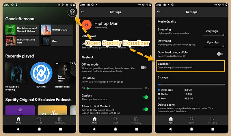 Open Spotify Equalizer on Android