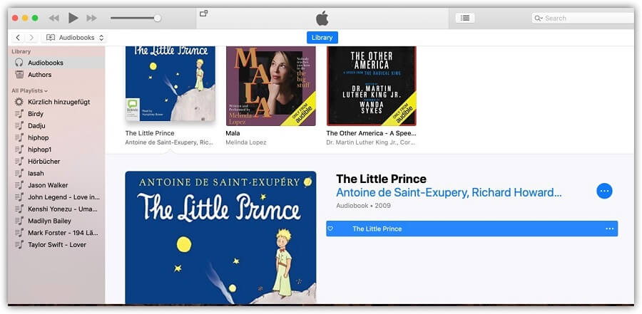 Reproducir Audioibook audible en iTunes Mac