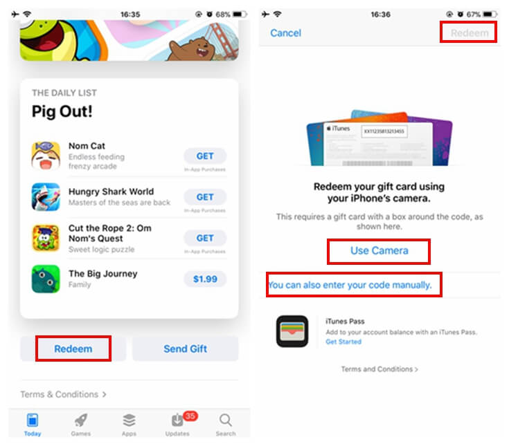 Redeem App Store and iTunes Gift Card on iPhone